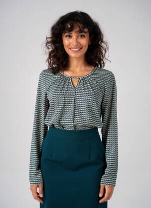 T-shirt imprimé fantaisie manches longues bleu BETTY BARCLAY femme
