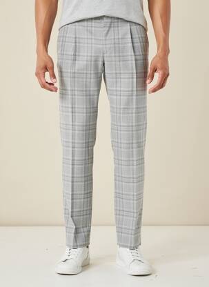 Pantalon chino fermeture zippée sous rabat avec crochet taille normale gris STRELLSON homme