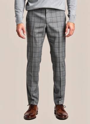 Pantalon chino fermeture zippée sous rabat avec crochet taille normale gris STRELLSON homme