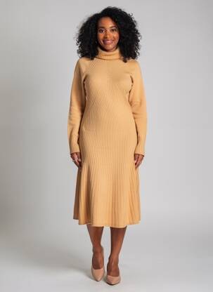 Robe longue manches longues manches longues beige MARC CAIN femme