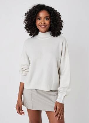 Pull stretch manches longues beige HUGO BOSS femme