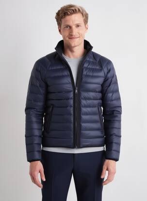 Doudoune manches longues sans capuche bleu ARMANI homme