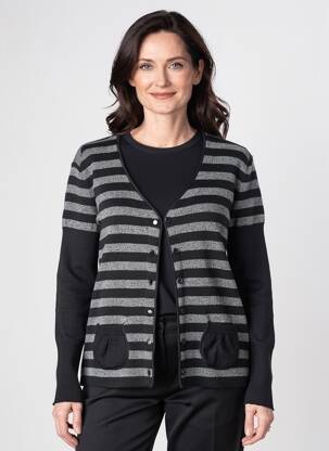 Gilet manches longues resserrée sur le bas noir KATMAI femme
