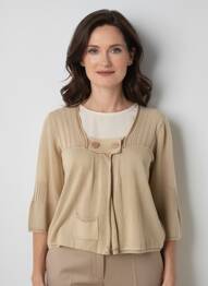 Gilet manches longues manches 3/4 beige SOLOLA femme