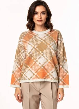 Pull stretch manches longues orange MD'M femme