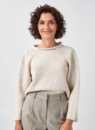 Pull tissage chiné manches longues beige ALDO MARTIN'S femme