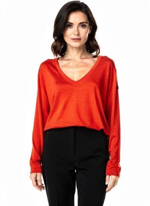 Pull coupe cintrée manches longues orange LE PETIT BAIGNEUR femme