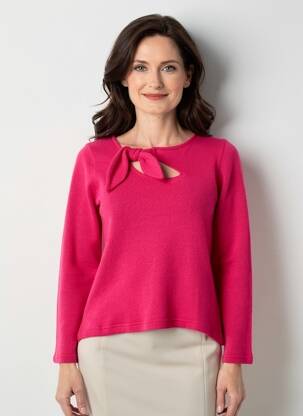 Pull coupe cintrée manches longues rose FILIPINE LAHOYA femme