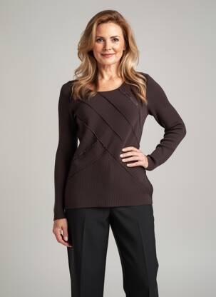 Pull coupe cintrée manches longues marron ALDO MARTIN'S femme