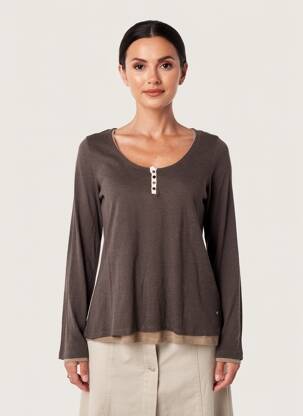 T-shirt manches longues manches longues marron YERSE femme