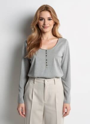 T-shirt manches longues manches longues gris YERSE femme