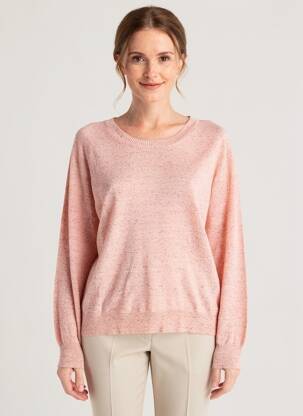 Pull coupe cintrée manches longues rose YERSE femme