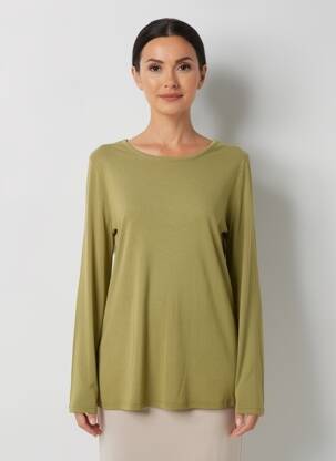 T-shirt manches longues manches longues vert MD'M femme