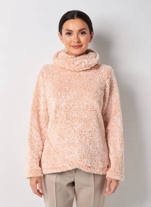 Pull col roulé coupe droite manches longues orange REBELLE BY PASTUNETTE femme