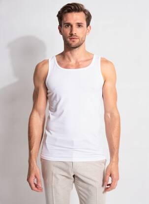 Débardeur stretch sans manche blanc SLOGGI homme