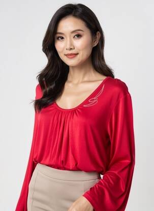 T-shirt manches longues manches longues rouge 20/20 femme