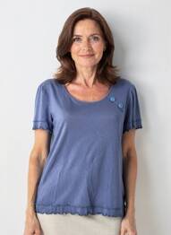 T-shirt stretch manches courtes bleu 20/20 femme