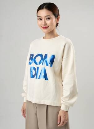 Sweat-shirt stretch manches longues beige ONE STEP femme