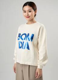Sweat-shirt stretch manches longues beige ONE STEP femme