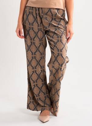 Pantalon droit tissage crêpe marron ZARA femme