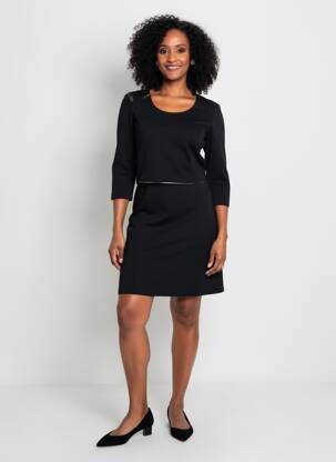 Robe courte manches 3/4 manches 3/4 noir LOLA ESPELETA femme