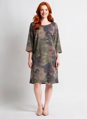 Robe mi-longue manches 3/4 manches 3/4 bleu MISMASH femme