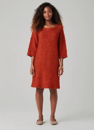 Robe pull coupe droite manches longues orange MISMASH femme