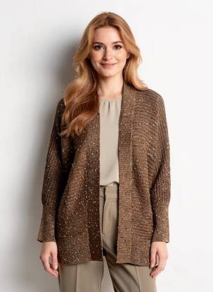 Gilet manches longues manches 3/4 marron BETTY BARCLAY femme