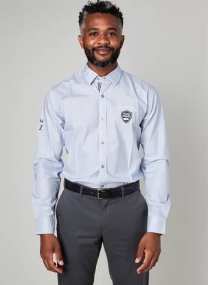 Chemise manches longues imprimé fantaisie bleu CLASSIC ALL BLACKS homme