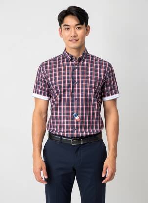 Chemise manches courtes imprimé fantaisie bleu TOMMY HILFIGER homme