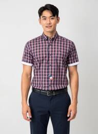 Chemise manches courtes imprimé fantaisie bleu TOMMY HILFIGER homme