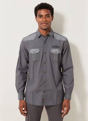 Chemise manches longues poches gris KAPORAL homme