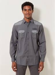 Chemise manches longues poches gris KAPORAL homme