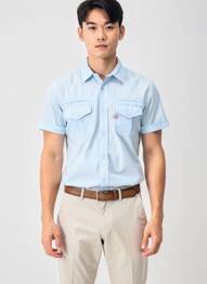 Chemise manches courtes poches bleu KAPORAL homme