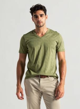 T-shirt coupe cintrée manches courtes vert KAPORAL homme
