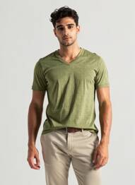T-shirt coupe cintrée manches courtes vert KAPORAL homme