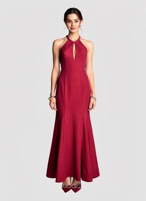Robe longue sans manche sans manche rouge MAY QUEEN femme
