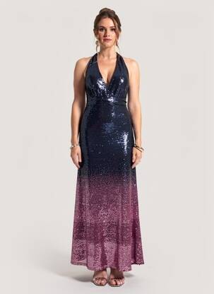 Robe longue sans manche sans manche bleu LAUTINEL PARIS femme