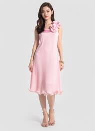Robe mi-longue sans manche sans manche rose ENVIE DE SOIE femme