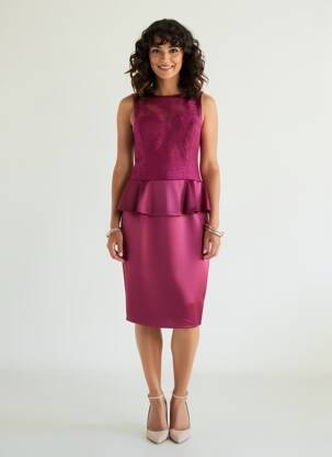 Robe mi-longue sans manche sans manche violet ASCIA femme