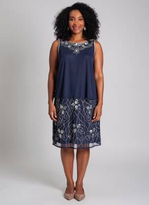 Robe mi-longue sans manche sans manche bleu MARFIL femme