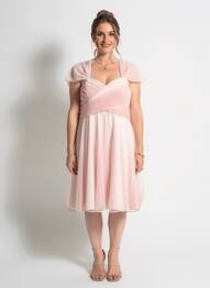 Robe mi-longue fermeture zippée au dos manches courtes rose ASCIA femme