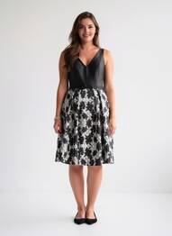Robe mi-longue imprimé fleurs sans manche noir MARFIL femme