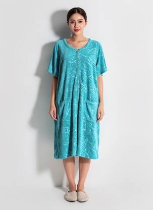 Robe de chambre tissage jersey bleu ROSE POMME femme
