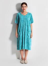 Robe de chambre fermeture zippée sur le devant bleu ROSE POMME femme