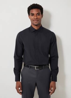 Chemise manches longues poches noir WEDDING homme