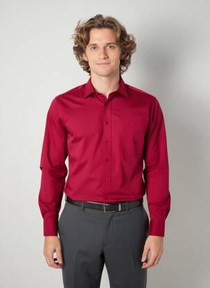 Chemise manches longues poches rouge WEDDING homme