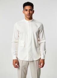 Chemise manches longues poignets boutonnés beige WEDDING homme
