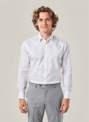 Chemise manches longues coupe droite blanc LA GRIFFE homme