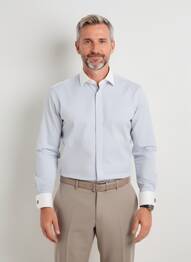 Chemise manches longues coupe droite gris WEDDING homme